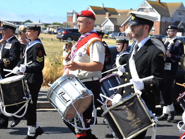 The Littlehampton Armed Forces Day parade on June 24, 2023, with veterans and uniformed groups