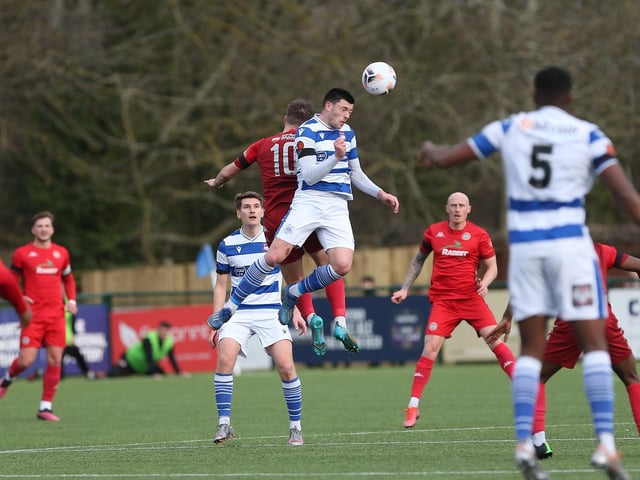 Action from Worthing FC's defeat at Oxford City in National League South