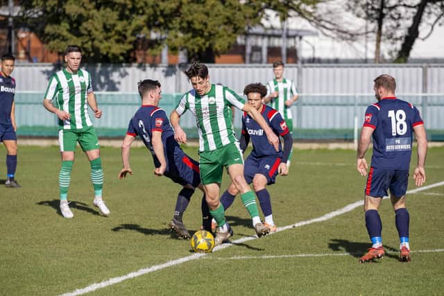 Chichester City - seen here taking on Chatham - have been strong at home but sometimes brittle on the road - something they aim to address | Picture: Neil Holmes