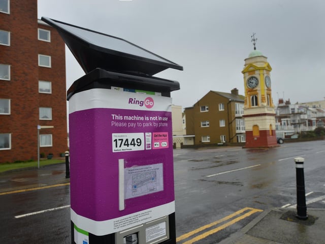A parking meter in Bexhill that no longer accepts coins. West Parade.