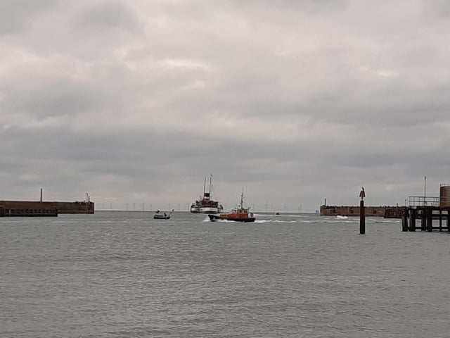 Amazing, stunning, emotional - the large crowd that stood on Kingston Beach to watch the world’s last seagoing paddle steamer make its inaugural visit to Shoreham was visibly moved by the sight of the Waverley making its way in and out of the harbour on Wednesday, September 13.