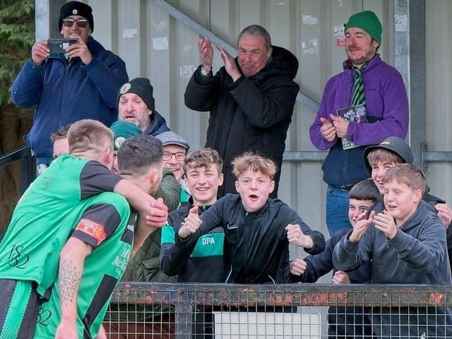 Burgess Hill Bbeat Corinthian 4-1 with two goals from Dan Perry and one each from Dave Martin and Martyn Box. Picture by Chris Neal