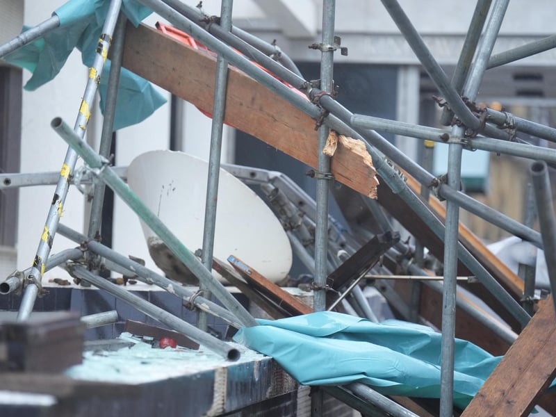 An incident involving fallen scaffolding has sparked an emergency response in First Avenue, Hove