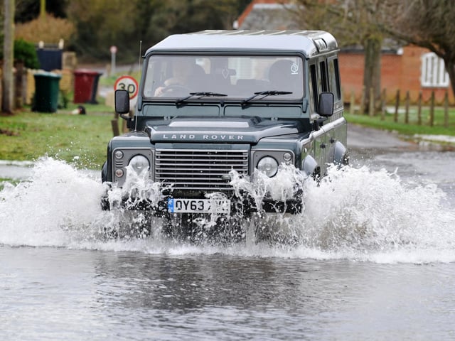 Flooding at East Lavant, West Sussex.