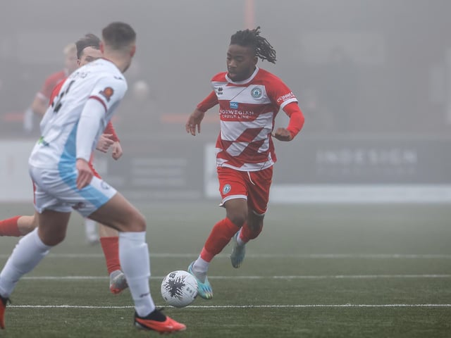 Eastbourne Borough take on Taunton Town in the fog - before the match was abandoned