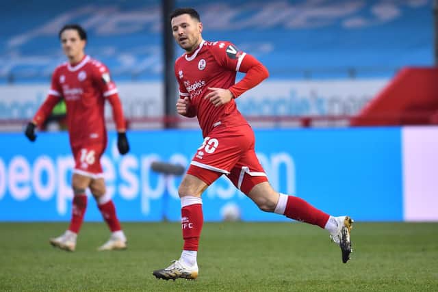 Former reality TV star Mark Wright comes on during the FA Cup third round match between Crawley Town and Leeds United on January 10, 2021. Picture by Glyn KIRK/AFP via Getty Images