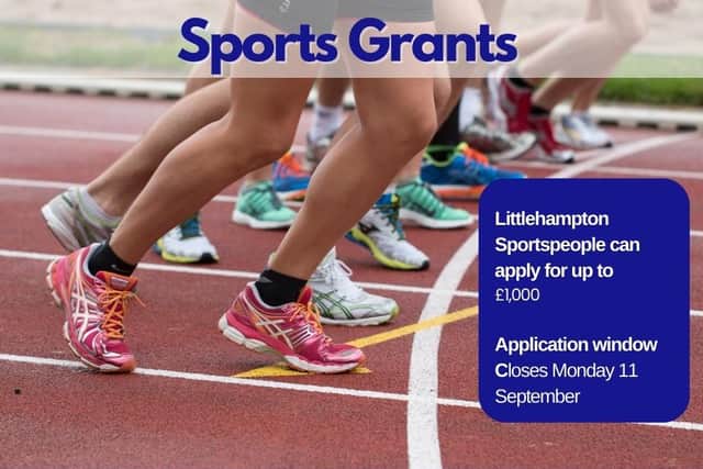 Up to £2,000 in grants is being made available to support sportspeople in Littlehampton and help them develop their potential.