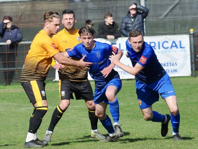 Action from Littlehampton Town's 1-1 draw with Lancing in theIsthmian south east division at The Sportsfield