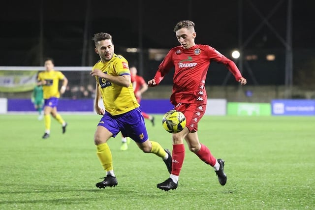 Action from Worthing FC's 4-0 win at Lancing FC in the third round of the Sussex Senior Cup
