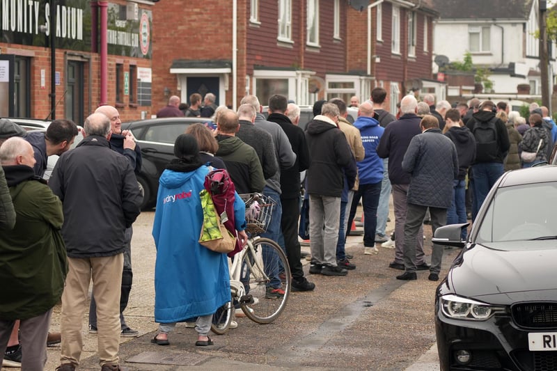 Fans arrived in their numbers at Woodside Road in an attempt to secure a ticket to Worthing FC's play-off final against Braintree Town
