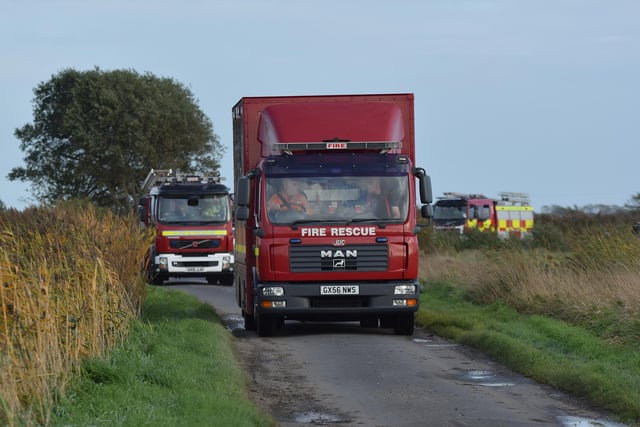East Sussex Fire & Rescue Service said Eastbourne crews worked with police to rescue a man from a car in water on Rickney Lane, between Pevensey and Hailsham, on Saturday, October 15