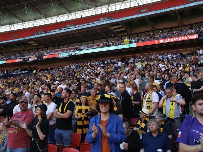 Littlehampton Town fans and players at Wembley for the FA Vase final