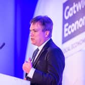 Henry Smith, Crawley MP, giving the key note speech at the inaugural Gatwick Airport Economic Summit