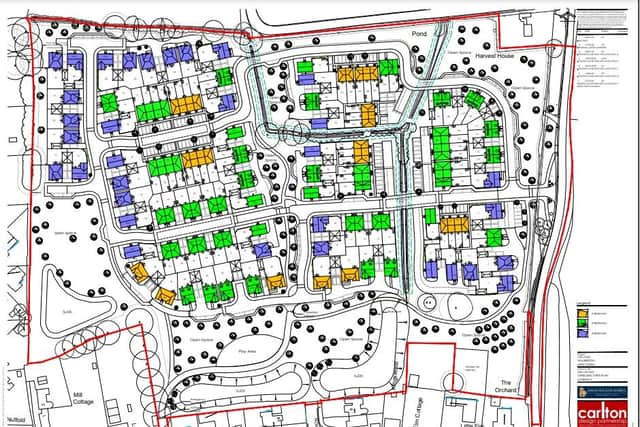 A plan of the types of housing on the proposed 131-home Walberton development off Tye Lane