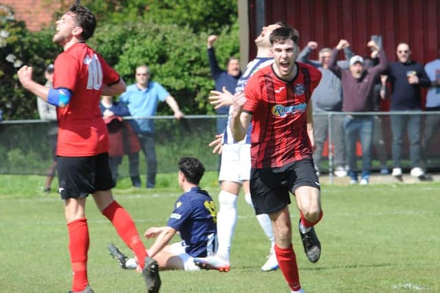 Wick score against Godalming in the play-off semi-finals last season - promotion is the aim again | Picture: Stephen Goodger