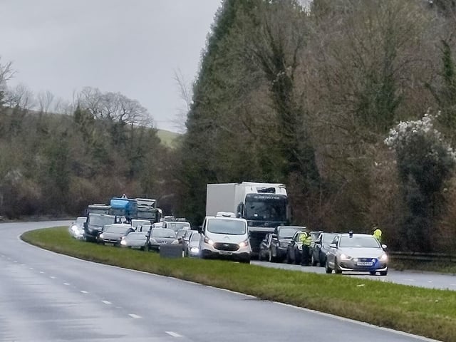 Two cars were involved in a collision on the A24 between the A283 (Washington roundabout) and Washington Bostal.