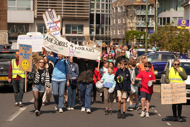 Parents in Shoreham have staged a protest march after dozens of primary pupils were not offered a place at any of their three preferred schools.