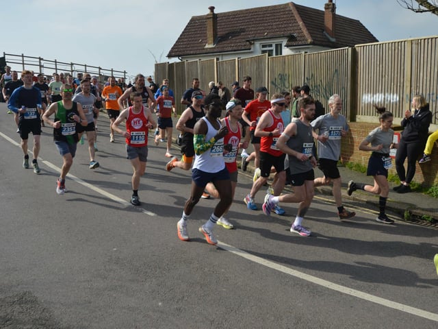Action in the 2026 Hastings Half Marathon