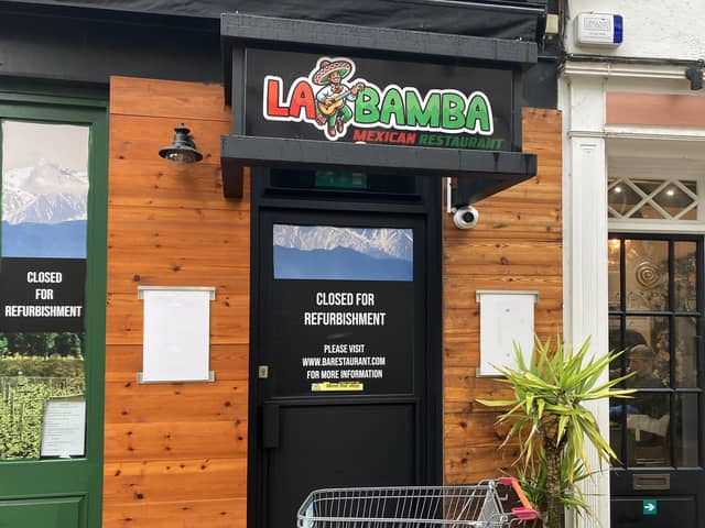 Getting ready to open - La Bamba Mexican restaurant in Market Square, Horsham