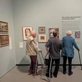 Care home residents visit Towner Gallery for International Artist Day.