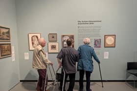 Care home residents visit Towner Gallery for International Artist Day.