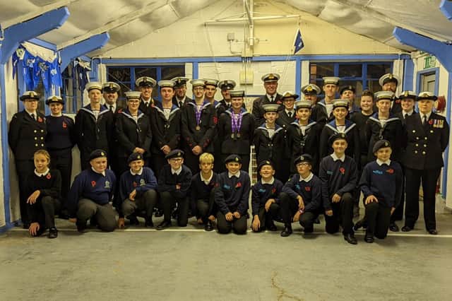 Littlehampton Sea Cadets with southern area officer commander Trevor Price