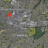 The collision happened on the Ifield Road Roundabout, Pegler Way, at around 1.15pm on Monday, October 12. Photo: Google Earth