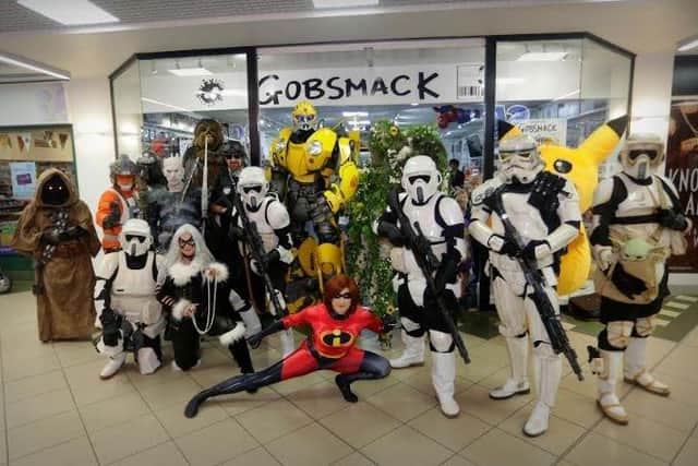 Characters from film and comics descended on Horsham town centre to celebrate the official launch of Gobsmack Comics' new premises. Photo  contributed
