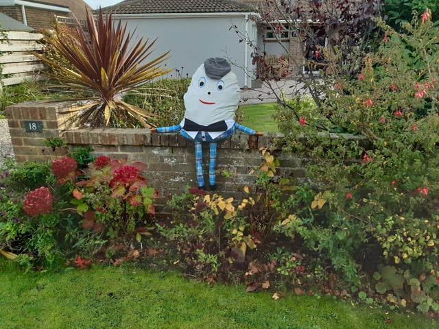 Some of the super scarecrows created for the Ferring Scarecrow Festival 2022, raising money for 1st Ferring Scouting Group. Some have pumpkins displaying a letter, five in North Ferring and nine in South Ferring. Unscramble them to enter the prize draw. Trail maps available at Brown's Natural Pet store.