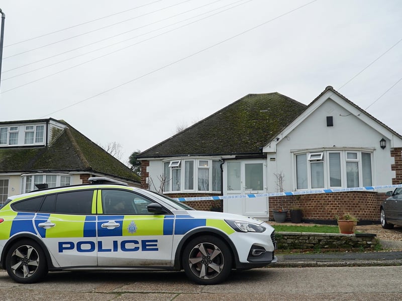 Police at the scene in Bexhill