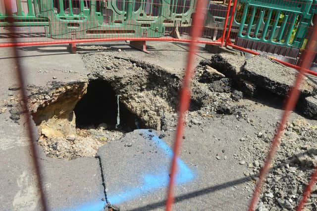 Sinkhole in Colebrooke Road, Bexhill. 13/6/22