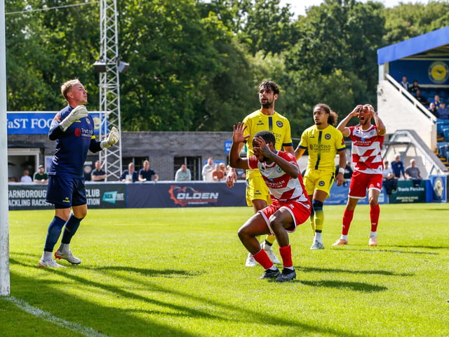 Action from Eastbourne Borough's 1-1 National League South draw at Farnborough