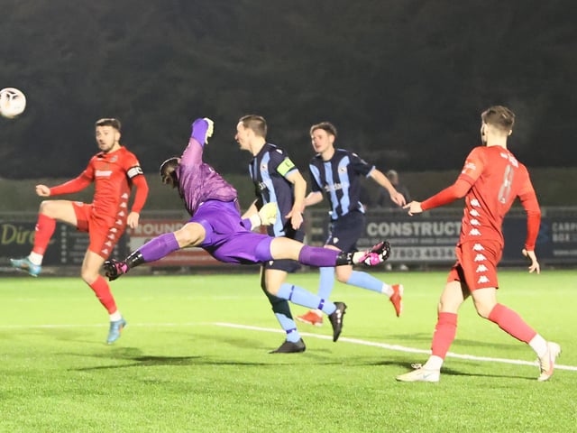 Action from Worthing FC's 6-2 Sussex Senior Cup win over Crowborough Athletic at Woodside Road