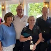 Winners on the Griffin with Ladies Captain, Christine Knight (left) and Bob Bason (right)