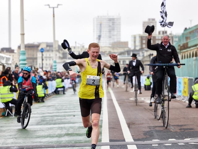 Action at the Brighton Half Marathon