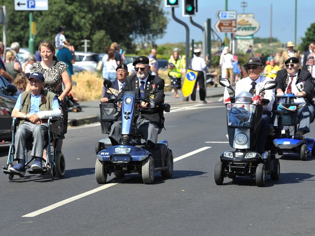 The Littlehampton Armed Forces Day parade on June 24, 2023, with veterans and uniformed groups