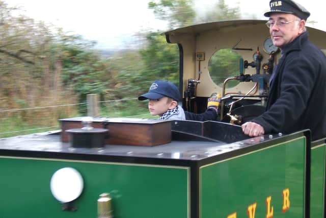 A five-year-old Ben Gra6y at the controls of a locomotive at the Evesham Vale Light Railway. Photo: Tim Gray