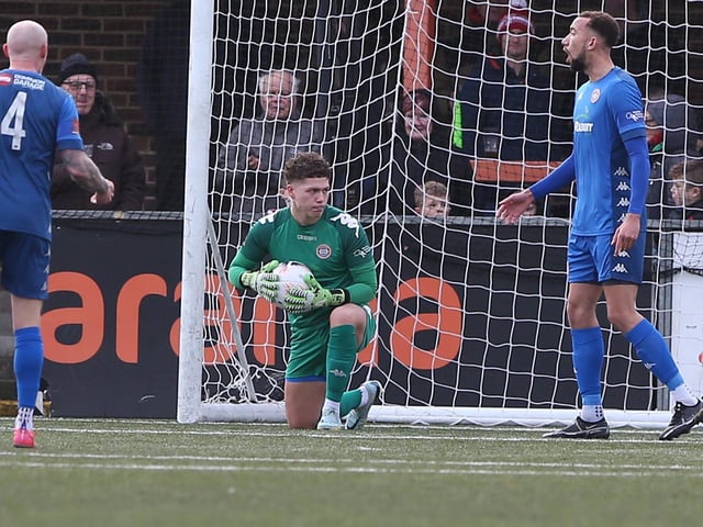 Action from Worthing's 2-0 National South win at Eastbourne Borough