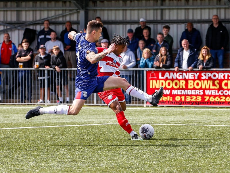 Images from Eastbourne Borough's 2023-24 season opener, a 1-0 National South home win over Hampton and Richmond