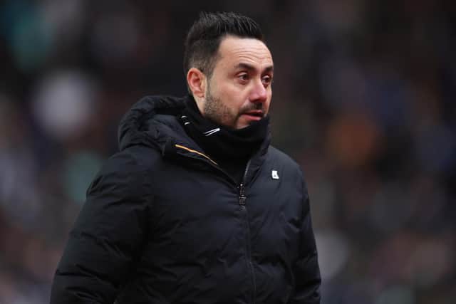 Roberto De Zerbi’s side are also still in the hunt for European football next season in the league. (Photo by Nathan Stirk/Getty Images)
