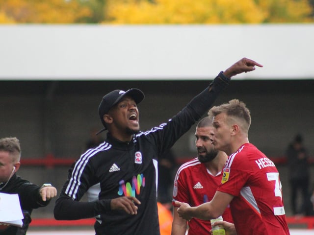 Action from Crawley Town's 2-1 win over Newport County. Picture by Cory Pickford