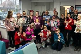 Felpham Community College staff taking part in Christmas Jumper day