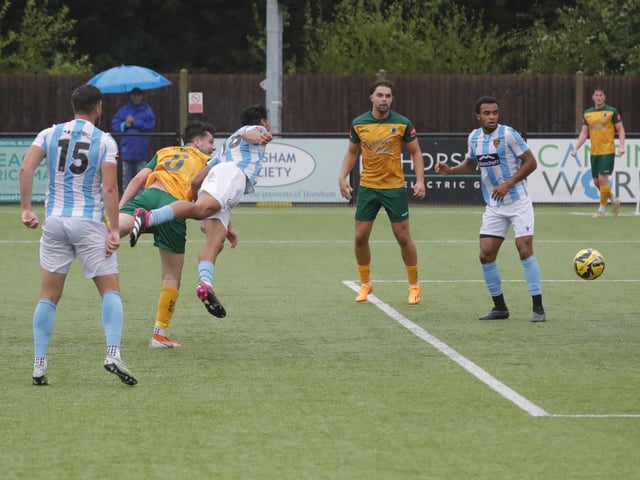 Action from Horsham's pre-season victory over National League South outfit Maidstone United