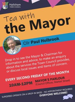 Promotional material for the Mayor's Advice Surgery