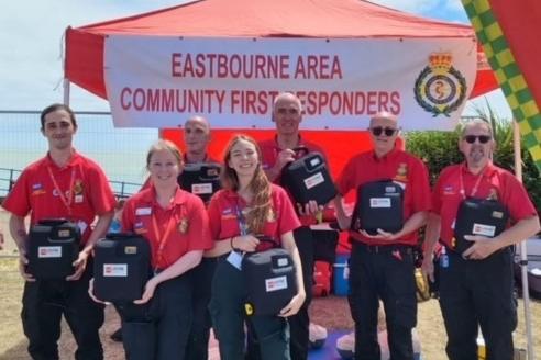 The responders are proudly holding their new defibrillators which were purchased with funds supplied from the National Lottery Community Fund, Sussex Community Foundation and the Hendy Foundation.
As well as the defibrillators the group was able to buy new washable red winter coats, torches and holsters and scissors, which will cut through almost anything.
For more information email info@eastbourneresponders.com