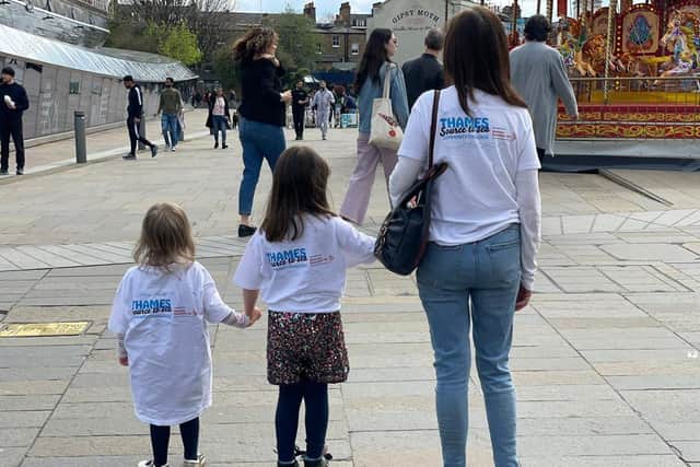Andy's daughter Becs with her two daughters Bella and Joanie