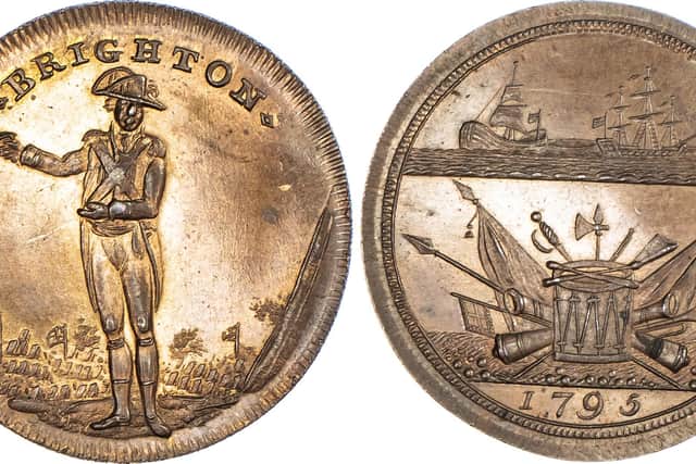 The Brighton coin references the war with France at the time