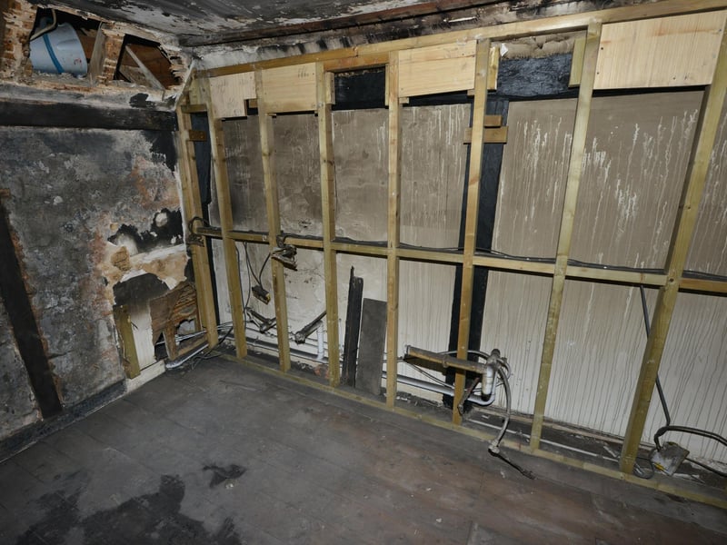 The New Inn in Sidley will reopen on Good Friday after the fire there in November 2024. The room where the tumble dryer fire started.