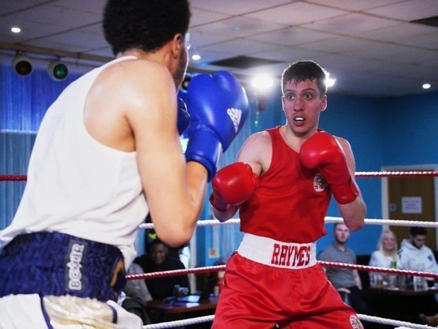 Action from Crawley's junior boxing squad at their annual blockbuster at the Goffs Park Social Club on Sunday. Picture by Max Spanner Photography