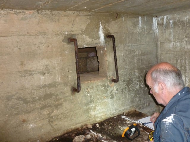 Inside the The Type 26 pillbox on Ferring seafront -- one of the best preserved nationally